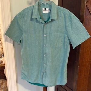 Topman Teal Short Sleeve Shirt